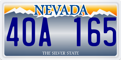 NV license plate 40A165