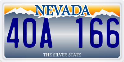 NV license plate 40A166