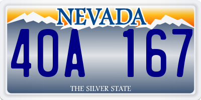 NV license plate 40A167