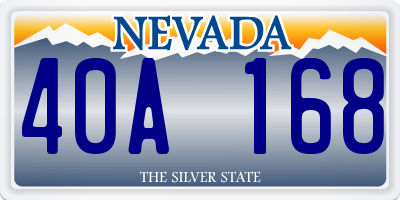 NV license plate 40A168