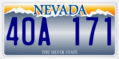 NV license plate 40A171