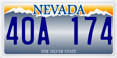 NV license plate 40A174