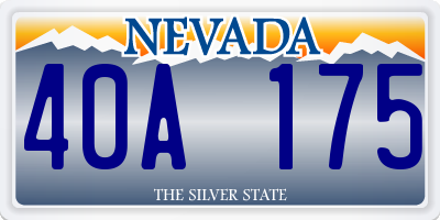 NV license plate 40A175