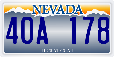 NV license plate 40A178