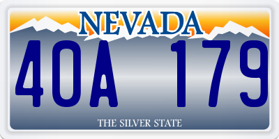 NV license plate 40A179