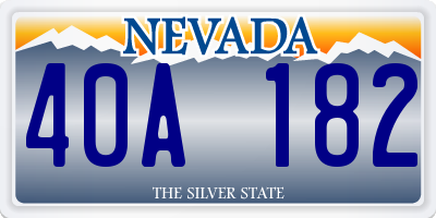 NV license plate 40A182