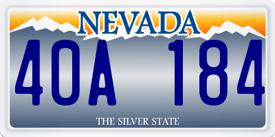 NV license plate 40A184