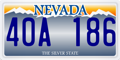 NV license plate 40A186