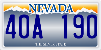 NV license plate 40A190