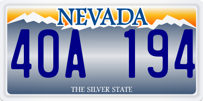 NV license plate 40A194