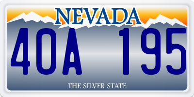 NV license plate 40A195