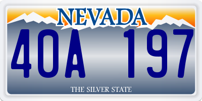 NV license plate 40A197