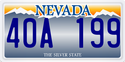 NV license plate 40A199