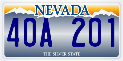 NV license plate 40A201