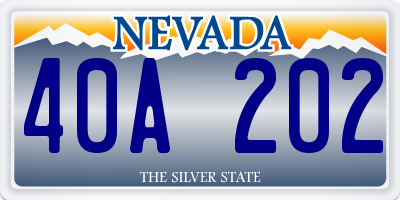 NV license plate 40A202