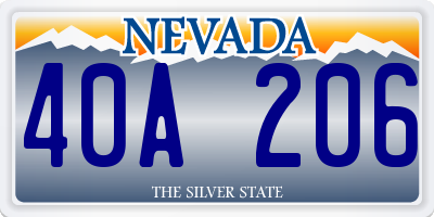 NV license plate 40A206