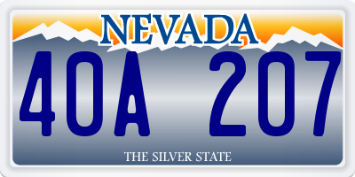 NV license plate 40A207