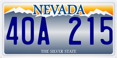 NV license plate 40A215