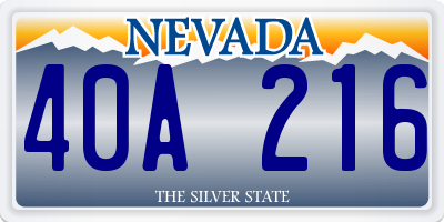 NV license plate 40A216