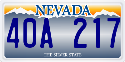 NV license plate 40A217