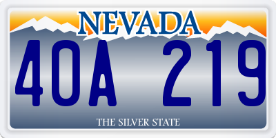 NV license plate 40A219