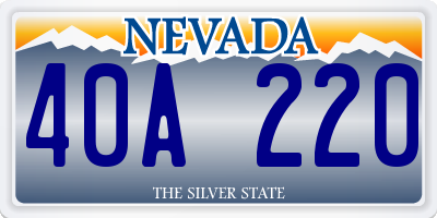 NV license plate 40A220