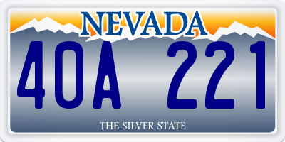 NV license plate 40A221