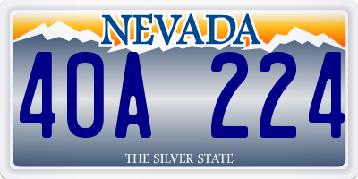 NV license plate 40A224