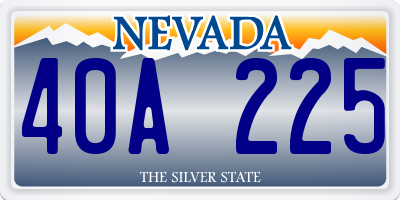 NV license plate 40A225