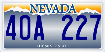 NV license plate 40A227