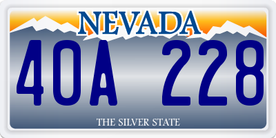 NV license plate 40A228