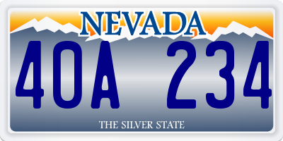 NV license plate 40A234