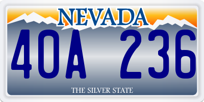 NV license plate 40A236