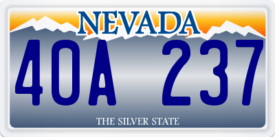 NV license plate 40A237