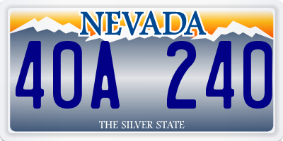 NV license plate 40A240