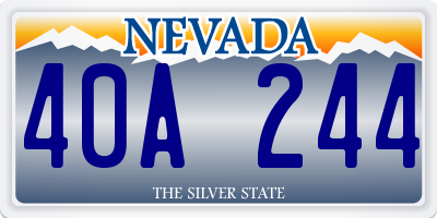 NV license plate 40A244