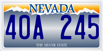 NV license plate 40A245