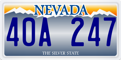 NV license plate 40A247