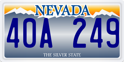 NV license plate 40A249