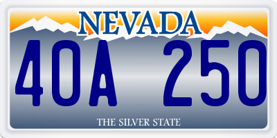 NV license plate 40A250