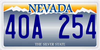 NV license plate 40A254