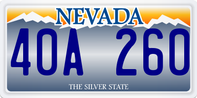 NV license plate 40A260