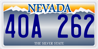 NV license plate 40A262