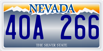 NV license plate 40A266