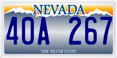 NV license plate 40A267