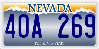 NV license plate 40A269