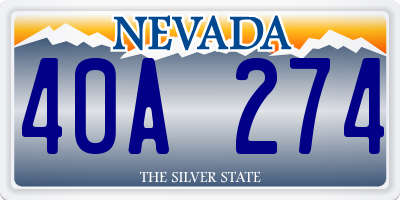 NV license plate 40A274