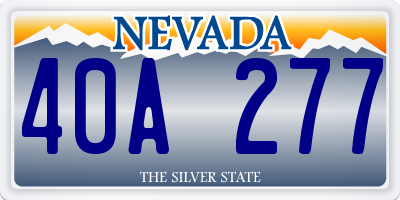 NV license plate 40A277