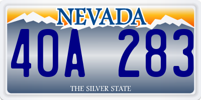 NV license plate 40A283