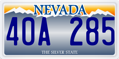 NV license plate 40A285